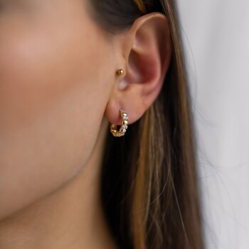 Şerit Taşlı J Küpe - Alen