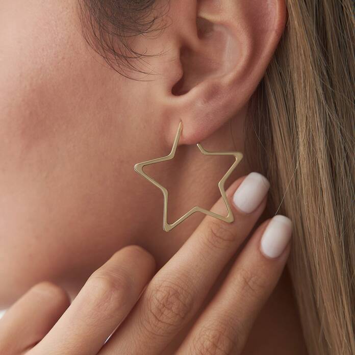 Şerit Yıldız Halka Küpe - 1