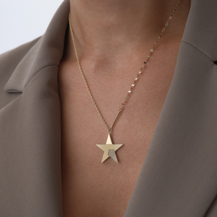 Shine Taşlı Yıldız Kolye - RİTİM (1)