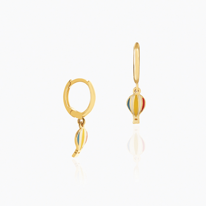 Sıcak Hava Balonu Halka Sallantılı Çocuk Küpesi - Melike