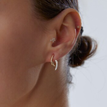 Sign Taşlı Halka Küpe - Koçak (1)