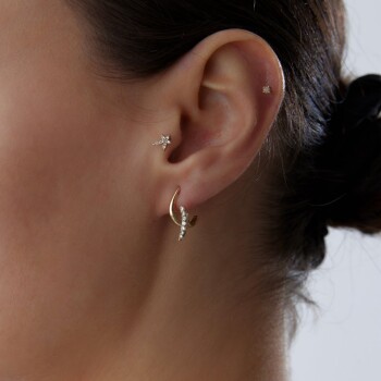 Sign Taşlı Halka Küpe - Koçak