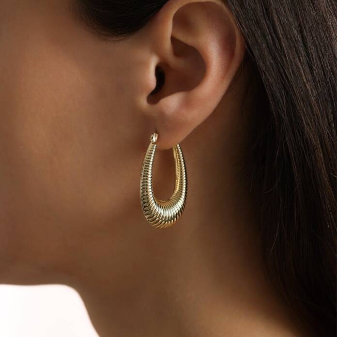 Sık Çizgi Bombe Küpe - 1