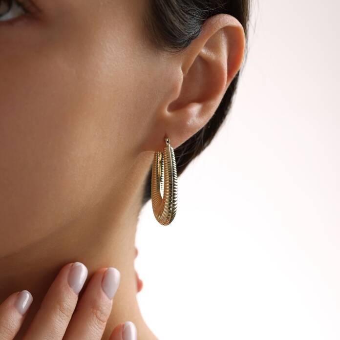 Sık Çizgi Bombe Küpe - 2