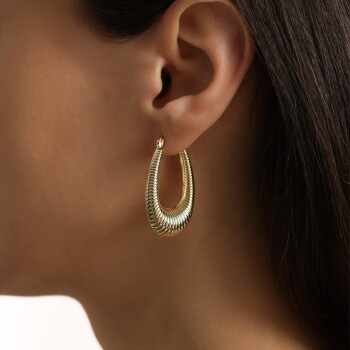 Sık Çizgi Bombe Küpe - Dilmener