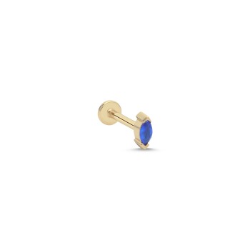 Şık Mavi Taşlı Tragus Piercing - Alen
