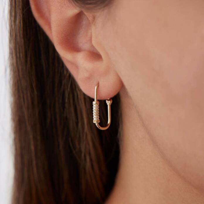 Silindir Taşlı Ataç Küpe - 1