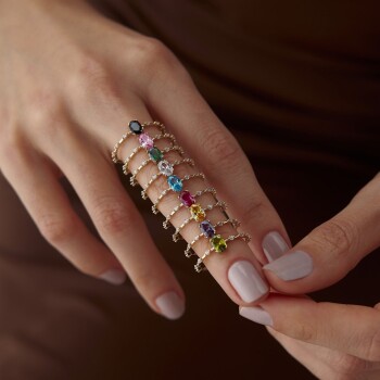 Sima Renkli Taşlı Yüzük - 1