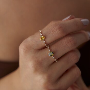 Sima Renkli Taşlı Yüzük - 3