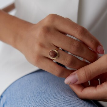 Simli Akik Yüzük - Big Gold (1)