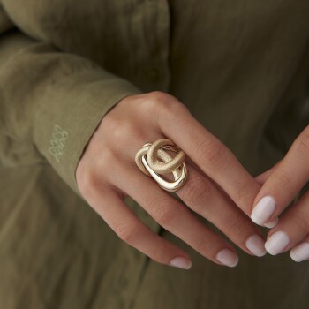 Simli Gold Yüzük - Koçak