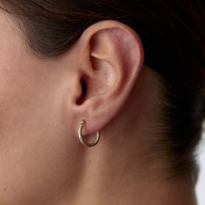 Simli Mini Halka Küpe - 1