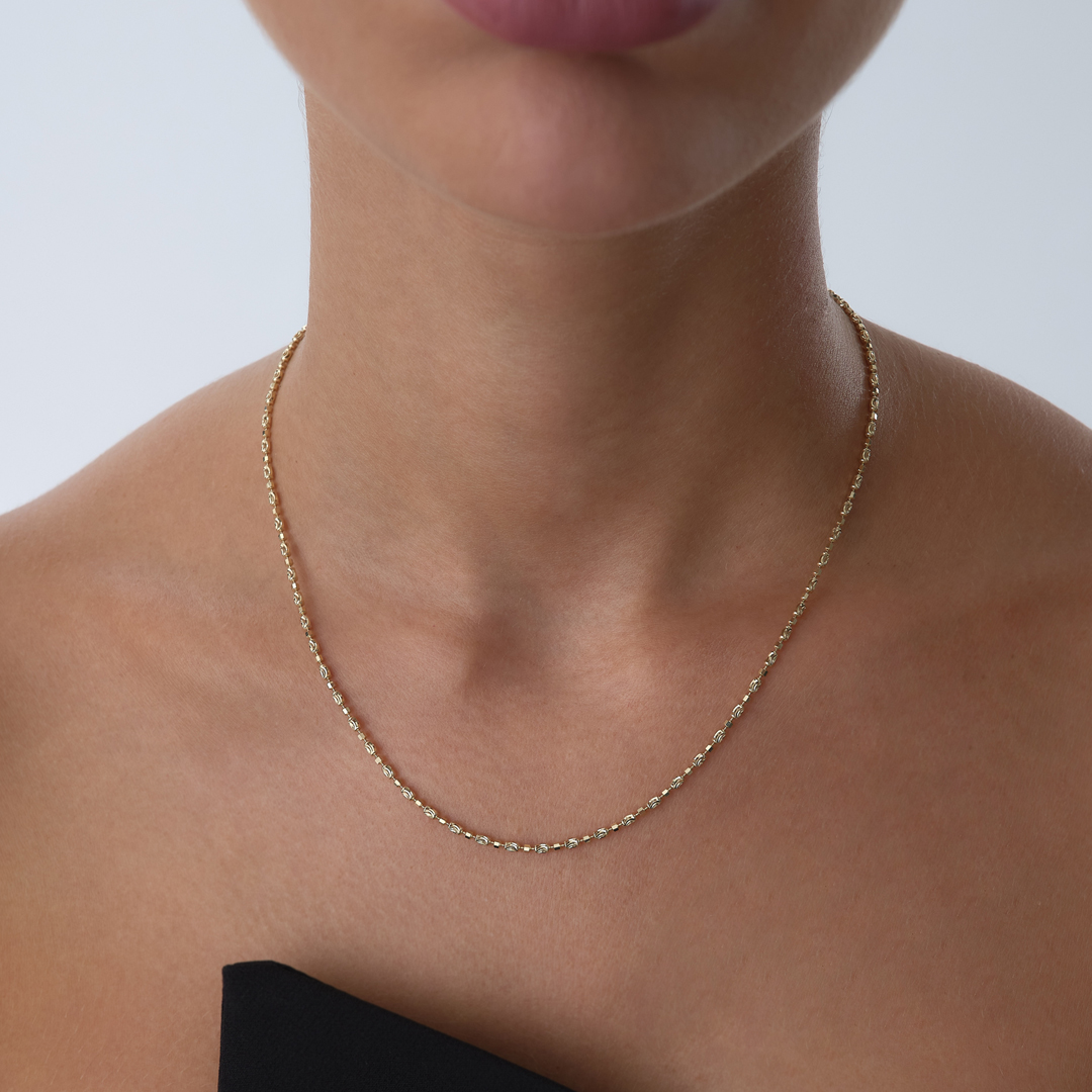 Simli Pırıltı Zincir Kolye - 1