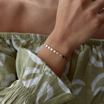 Sıra Mini Kalp Bileklik - Ador