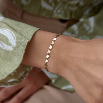 Sıra Mini Kalp Bileklik - Ador (1)