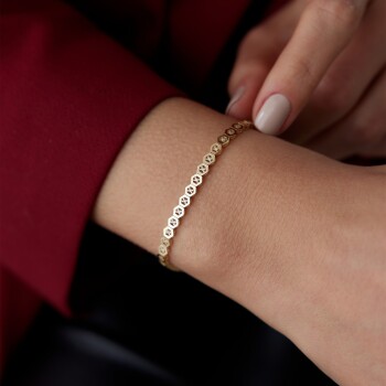 Sıra Taşlı Altıgen Bileklik - Dilmener