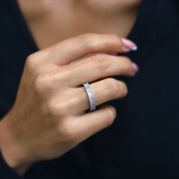 Sıra Taşlı Baget Tamtur Yüzük - 4