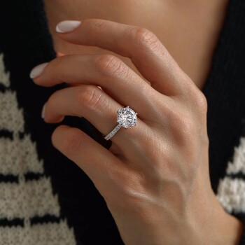 Sıra Taşlı Çanak Tektaş Yüzük - Oragold Orhan