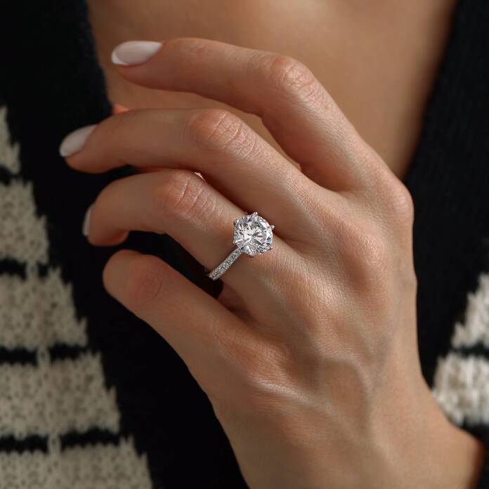 Sıra Taşlı Çanak Tektaş Yüzük - 1