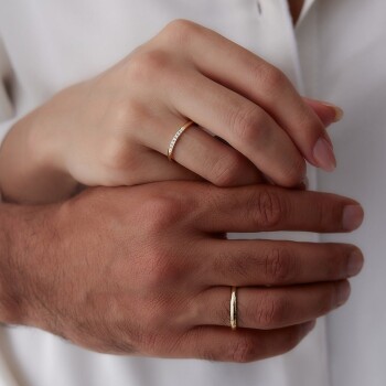 Sıra Taşlı Çift Alyans - Tülay Alyans (1)