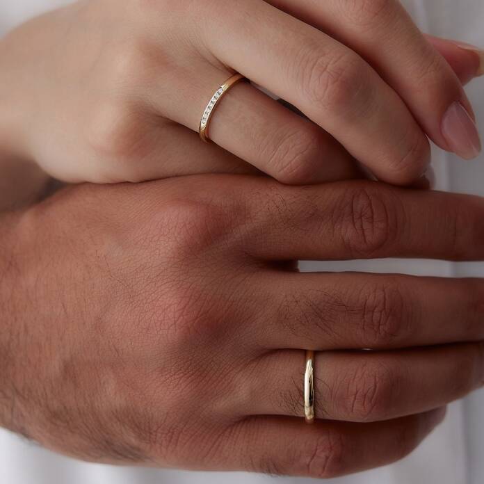 Sıra Taşlı Çift Alyans - 1