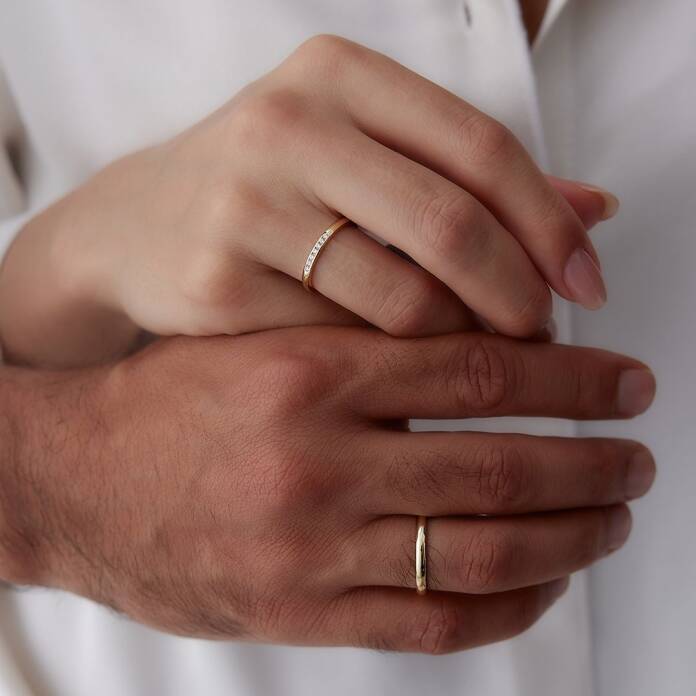 Sıra Taşlı Çift Alyans - 2