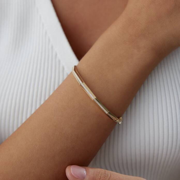 Sıra Taşlı Geometrik Kelepçe - 1