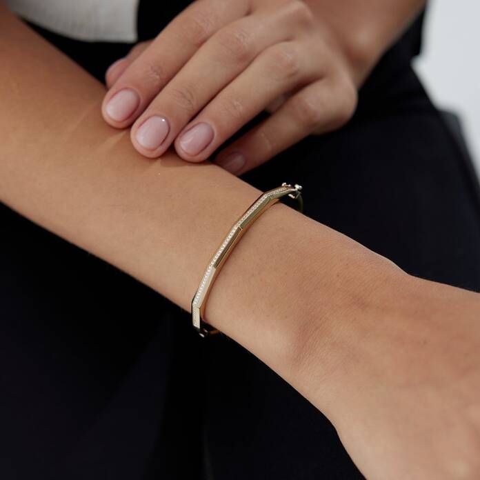 Sıra Taşlı Geometrik Kelepçe - 4