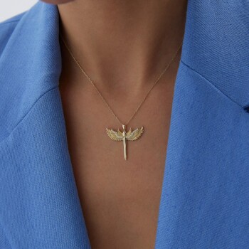 Sıra Taslı Mikail Kılıcı Kolye - Milades