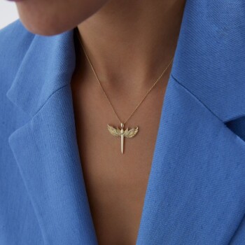 Sıra Taslı Mikail Kılıcı Kolye - Milades (1)