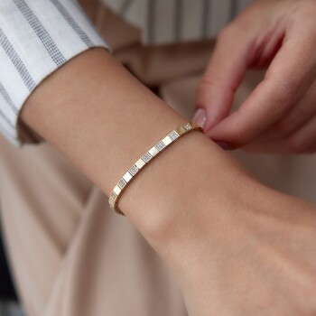 Sıra Taşlı Square Bileklik - Rayna