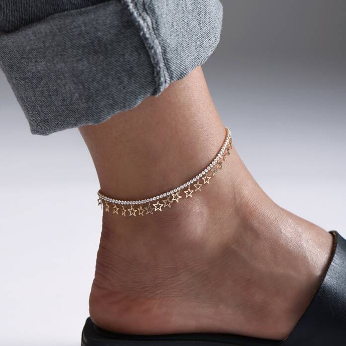 Sıra Taşlı Yıldızlı Halhal - 1