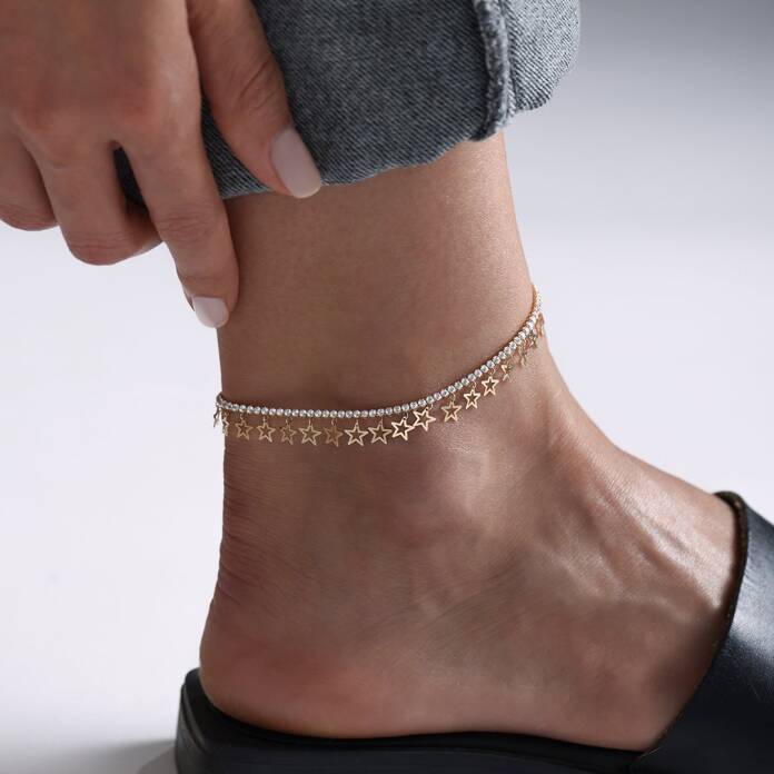 Sıra Taşlı Yıldızlı Halhal - 2