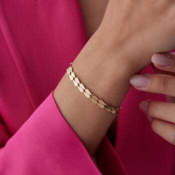 Sıra Ters Düz Damla Bileklik - Özer