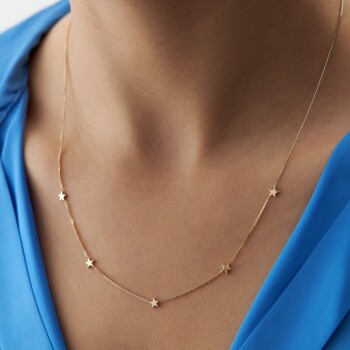 Sıralı Beş Yıldız Kolye - Rayna (1)