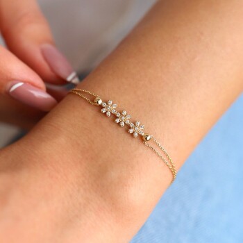 Sıralı Çiçek Bileklik - Nüans