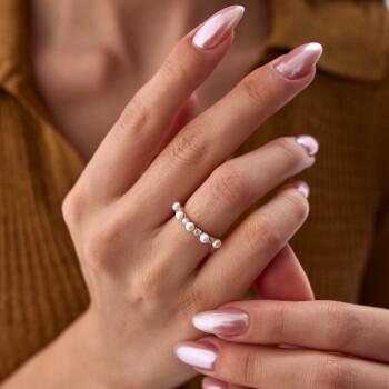 Sıralı İnci Taşlı Yüzük - Rayna