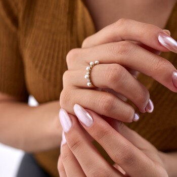 Sıralı İnci Taşlı Yüzük - Rayna (1)