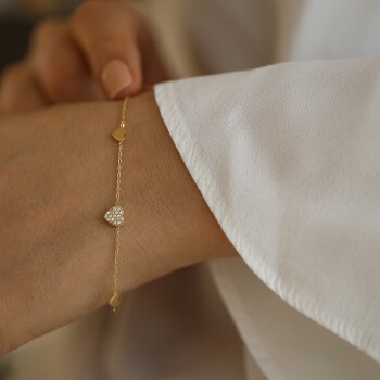 Sıralı Kalp Bileklik - Alen (1)