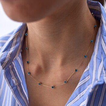 Sıralı Nazar Göz Kolye - Özçelik (1)