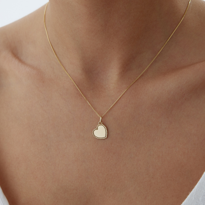 Sıralı Toplu Düz Kalp Kolye - Ador