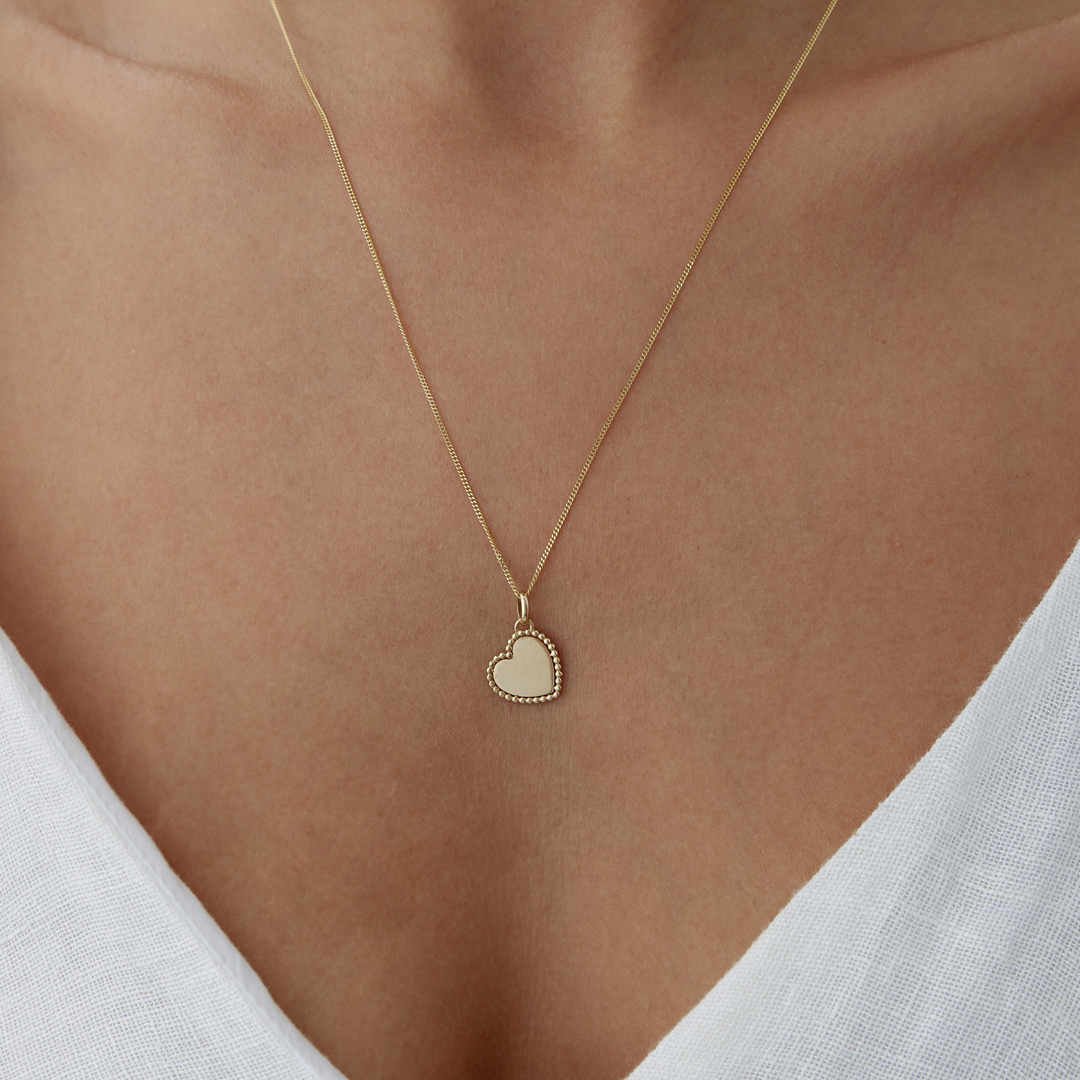 Sıralı Toplu Düz Kalp Kolye - 3