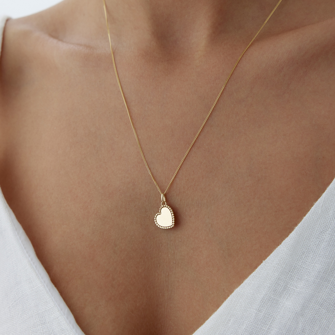 Sıralı Toplu Düz Kalp Kolye - 2