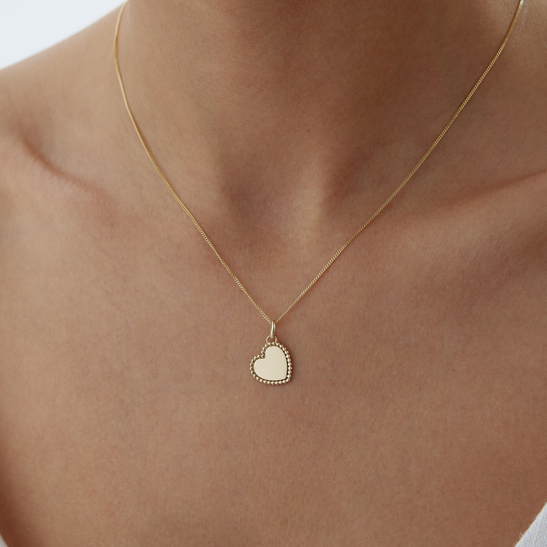 Sıralı Toplu Düz Kalp Kolye - 1