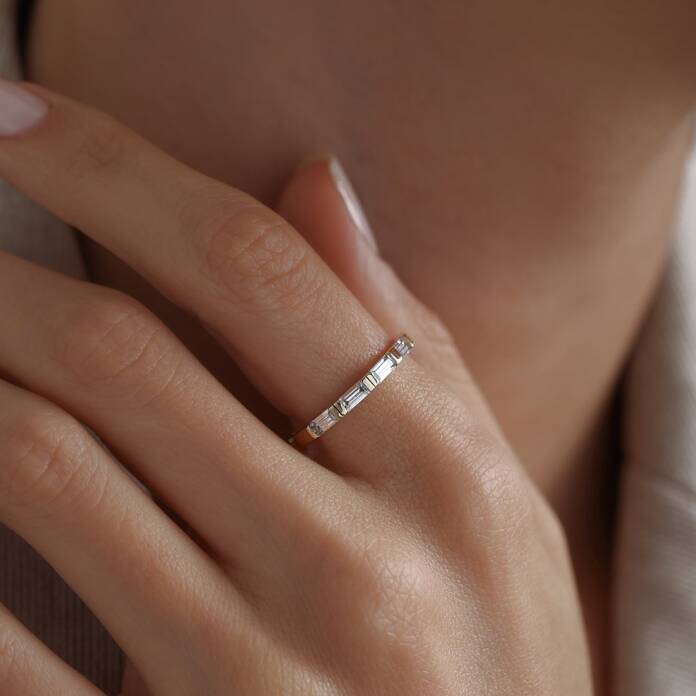 Sıralı Yarımtur Baget Yüzük - 2