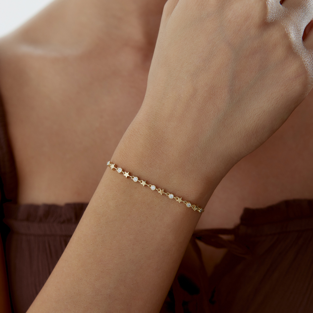 Sıralı Yıldız Tektaş Bileklik - 2