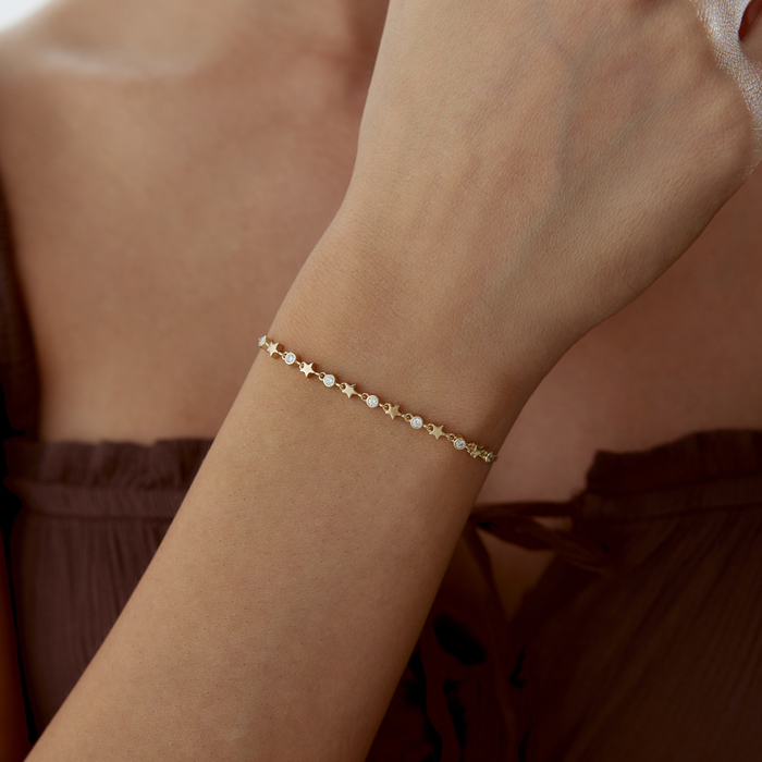 Sıralı Yıldız Tektaş Bileklik - Özçelik (1)