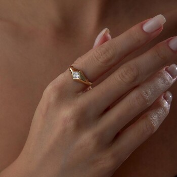 Sıvama Karo Yüzük - Rayna