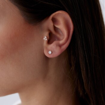 Sıvama Tektaş Vidalı Küpe - Big Gold