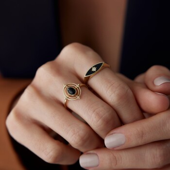 Siyah Compass Yüzük - 4